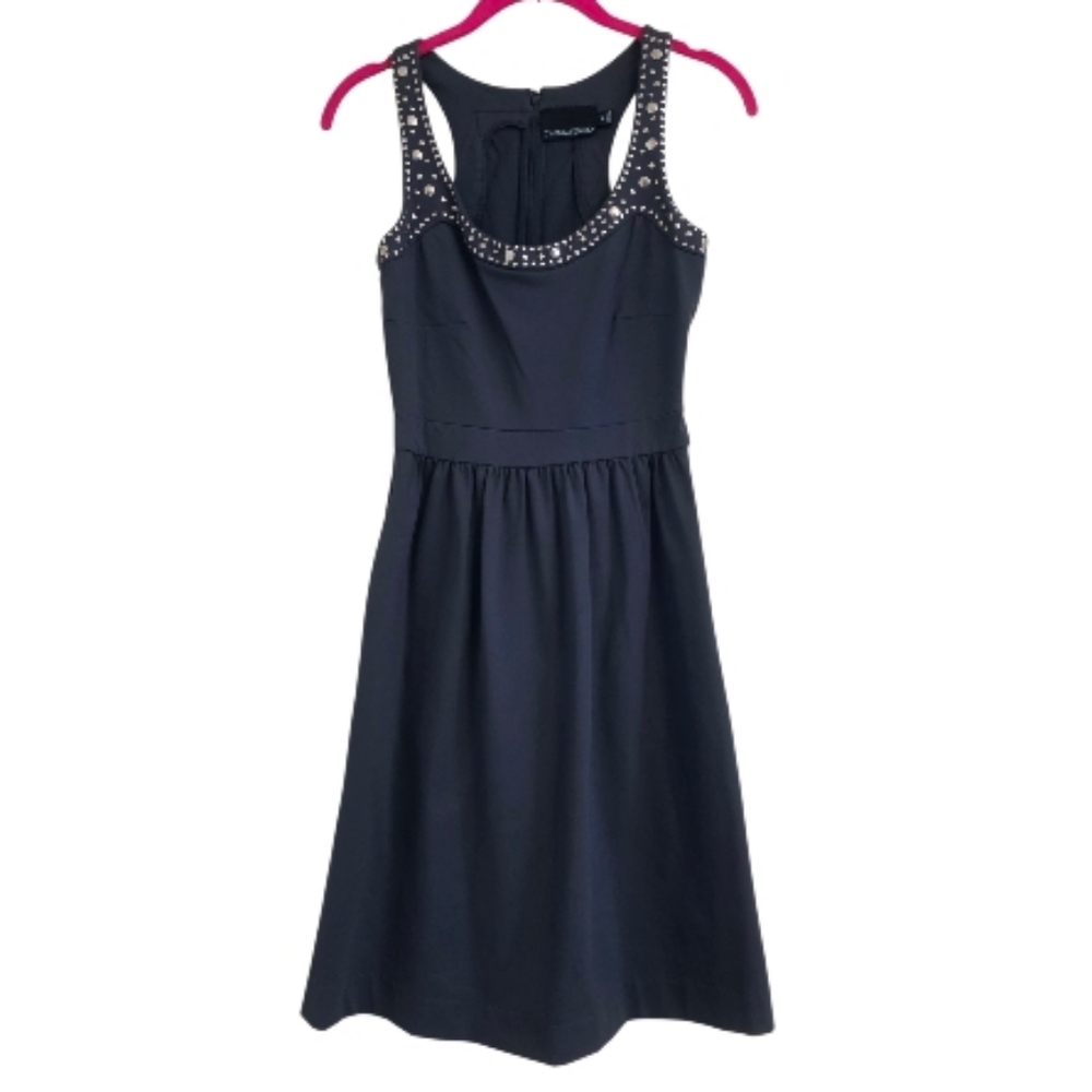 Cynthia Rowley Gray Fit and Flare Studded Sleeveless Dress Size XS